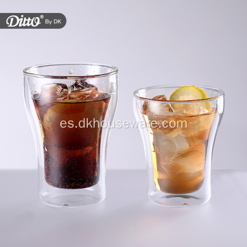 Vaso de jugo de vidrio doble reutilizable ecológico